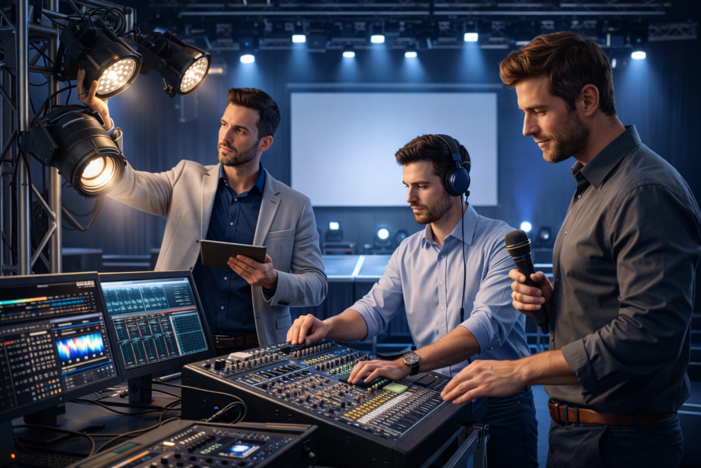 corporate event lighting and sound